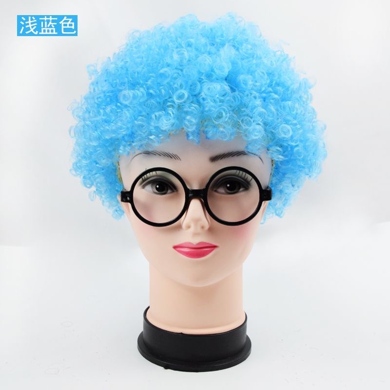 Payaso peluca cubierta de cabello redonda rizado props super grande grande explosión cabeza fan cabello extraño COS image 12