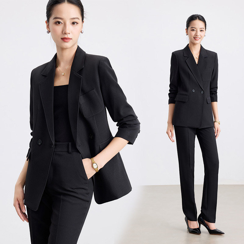 杏色西装套装女2025新款管理层职业正装职场通勤穿搭修身西服外套|undefined