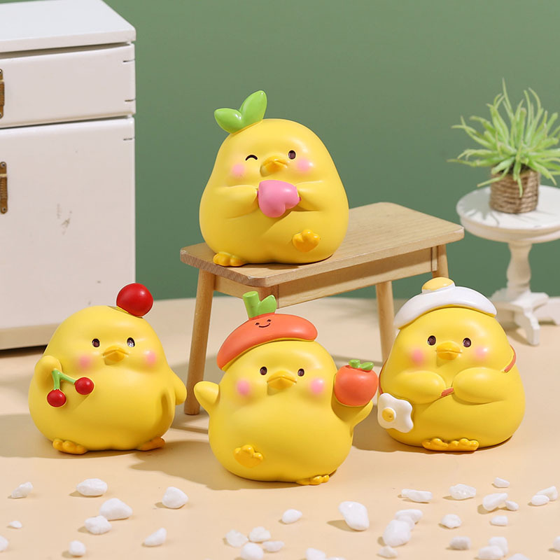 Cute chicken animal resin craft desktop decoration student gift car interior decoration new product