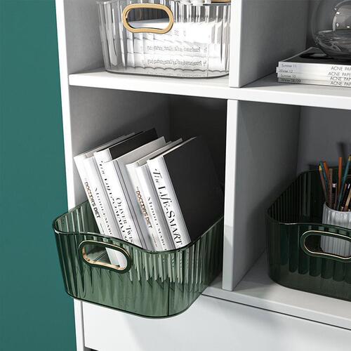 High-quality PET storage basket, transparent desktop, lightweight luxury cosmetic storage box, miscellaneous charger organizer
