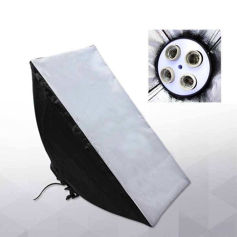 四灯头柔光箱6080  内外两块柔光布  陶瓷灯座  八角可供