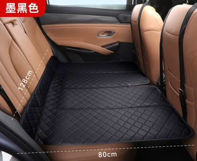 and Suvs, Foldable Portable Non-Inflatable | Vehicle-mounted inflatable bed - 128x80cm-standard-size-storage-bag-included-jet-black-thickened-inflatable-free-foldable