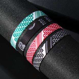 Cross-border Hot Selling Simple Fashion Arabic Turban Same Color Multicolor Ethnic Style Hand Rope Hand-woven Fabric Bracelet