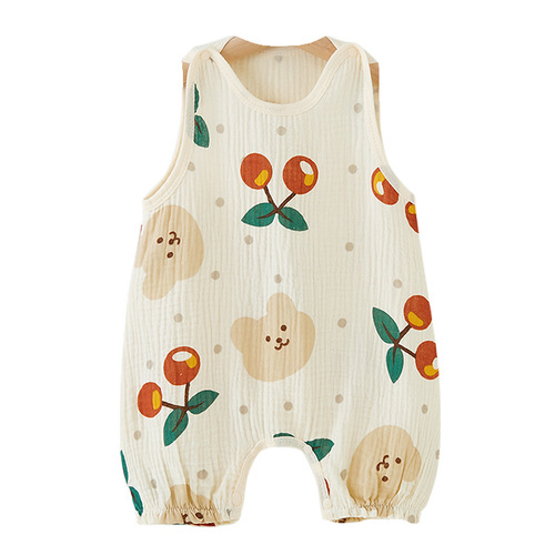 Infant belly band package, nappy shirt, gauze cotton vest, summer thin, unisex baby sleeveless onesie, crawling suit