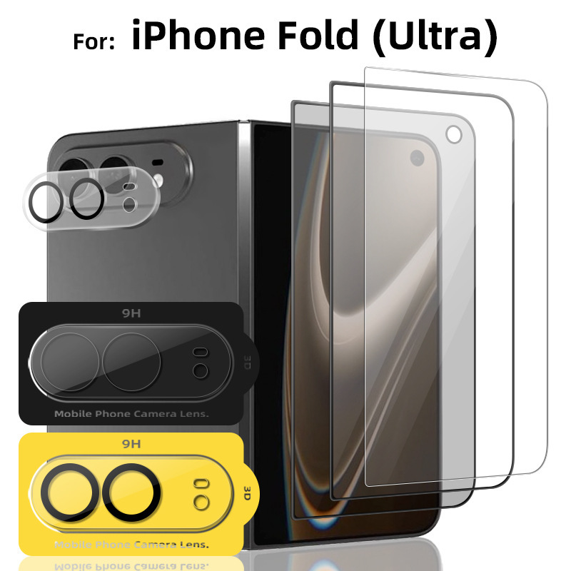 Suitable for iPhone Foldable Tempered Film, High-Aluminum, High-Definition, Explosion-Proof, Full Adhesive Screen Protector for Apple Ultra Lens Protection