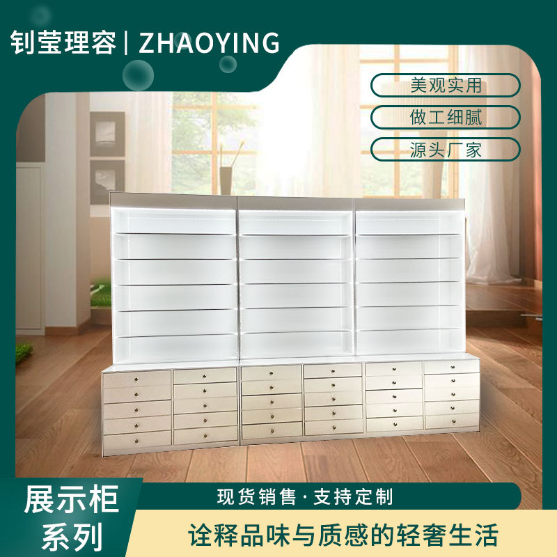 欧式木质纯白大容量艺术工艺品展示台多抽屉书柜杂物柜收纳柜