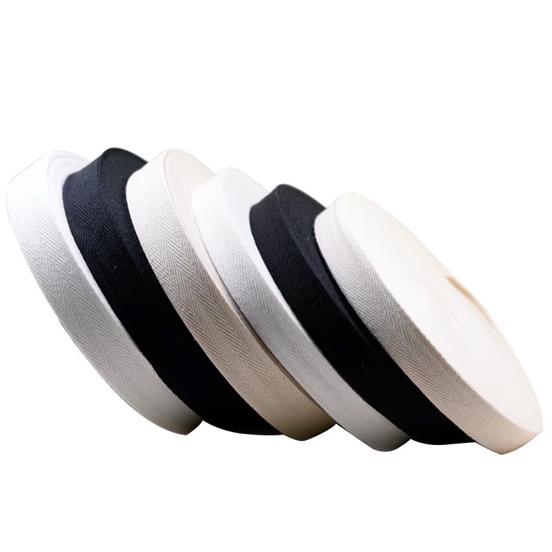 Cinturón de algodón de doble chevron 1 - 5cm blanqueado cuello trasero banda de borde de correa de algodón blanco chevron borde de borde