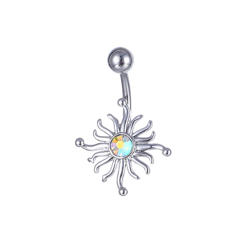 Bauchpiercing Blumen Design Navelnabel Piercing Schmuck_voghion.com