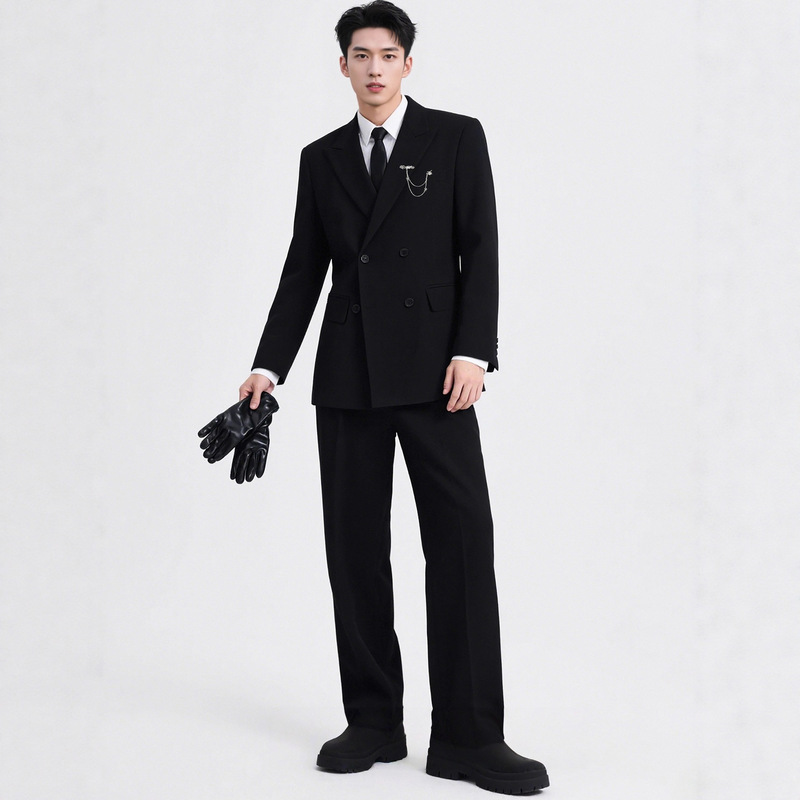 Men's Single-Breasted Suit Jacket Suit Double-Breasted Groom Wedding Dress Host Casual Suit Suit