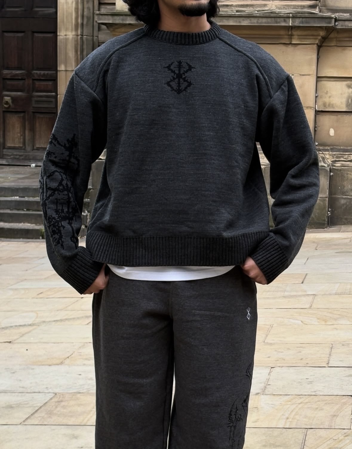 Suéter americano transfronterizo caliente otoño y invierno nuevo estilo masculino y femenino Jacquard deportivo casual cuello redondo blusa de punto