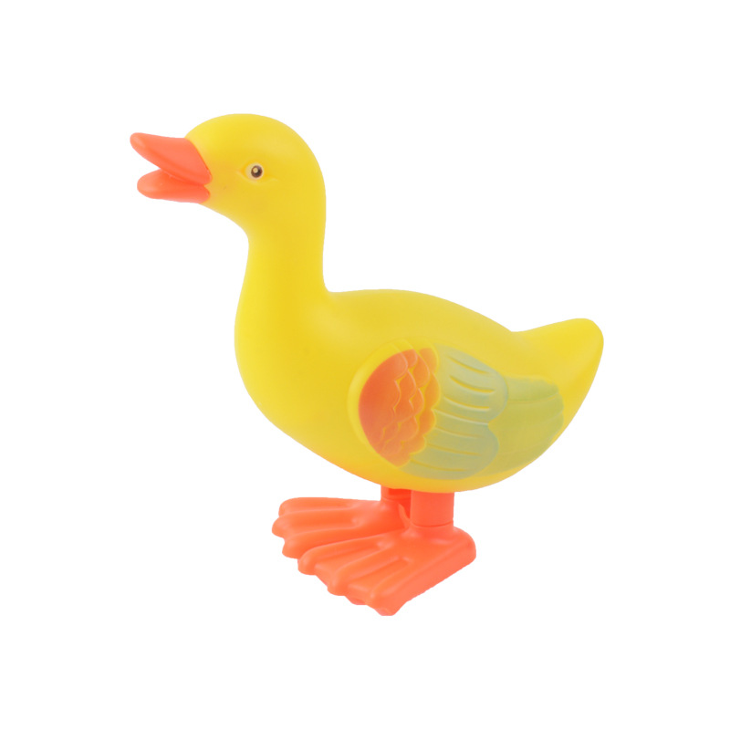 Juguete de cuerda para niños, pato blanco grande, gira y salta, niño pequeño artificial, niño y niña, animal bonito de 1 a 4 años