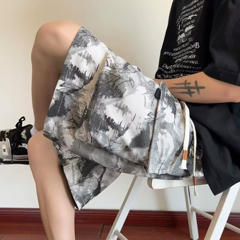 Summer design shorts, beach trousers for students, oversize