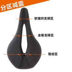 BUCKLOS自行車3D打印坐墊碳纖維透氣減震鞍座蜂窩公路/山地車坐墊