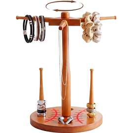 跨境木质冠军戒指收纳架桌面滴水项链奖牌收藏架手链饰品架戒指架