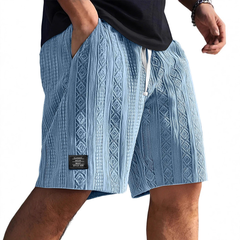2025 Cross-Border European and American Style Multi-Pocket Spring/Summer Straight Wide-Leg Sports Casual Jacquard Five-Point Shorts for Men Versatile 2025 Cross-Border European and American Style Multi-Pocket Spring/Summer Straight Wide-Leg Sports Casual Jacquard Five-Point Shorts for Men Versatile