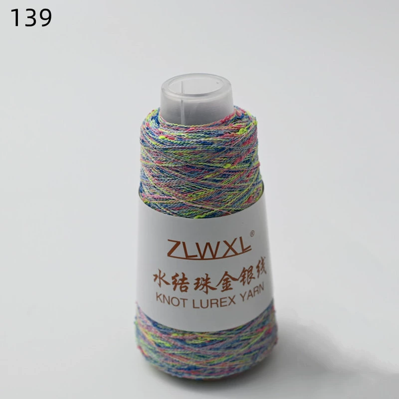 Woven silk threads handmade, 50 gram, gold and silver