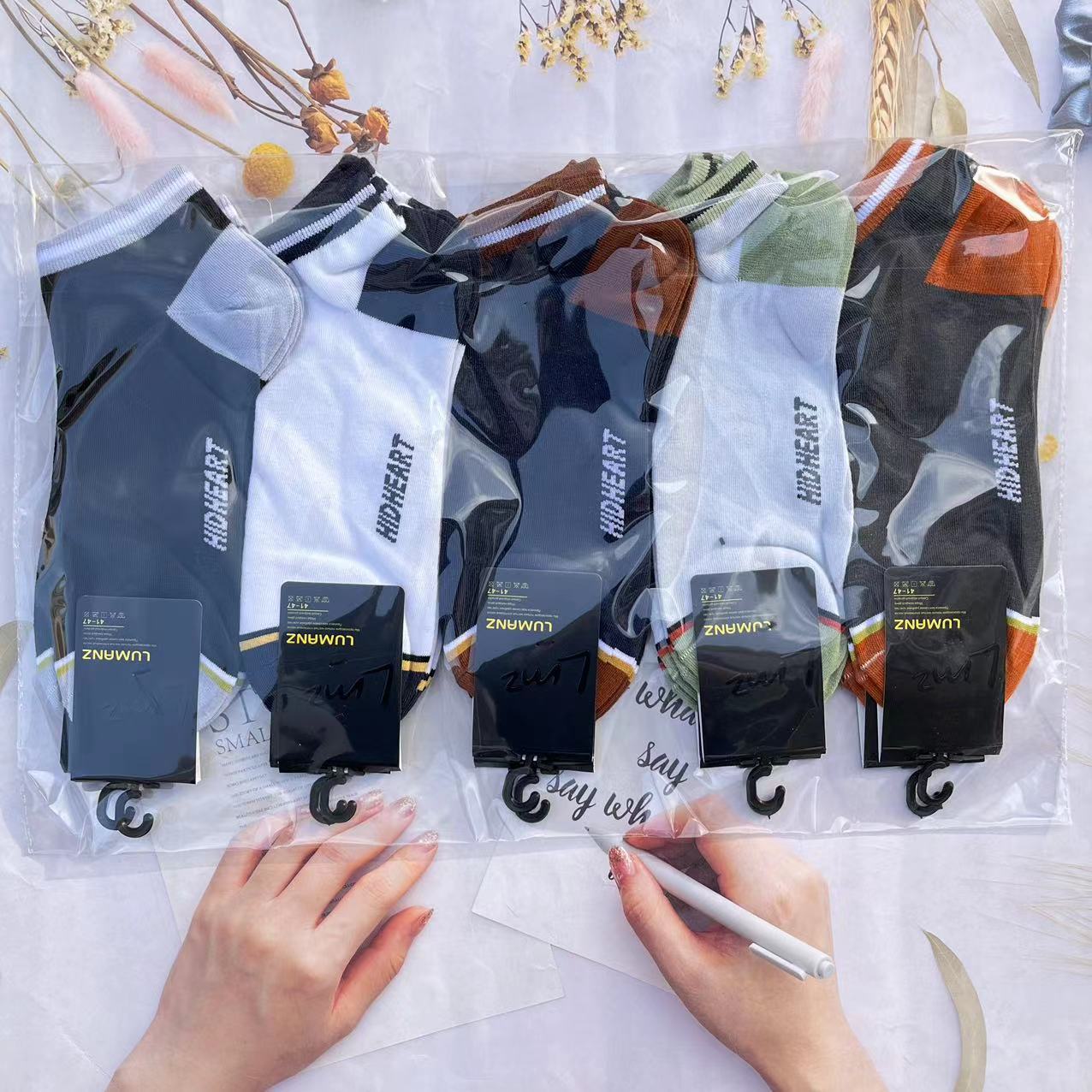 2023新潮款精梳棉短袜春夏季男女运动学院风吸汗船袜详情13