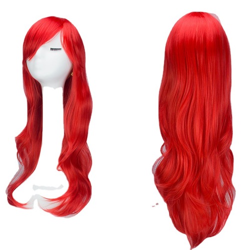 Anime cosplay wig female long curly hair color wig set oblique bangs whole wig European and American hairstyle