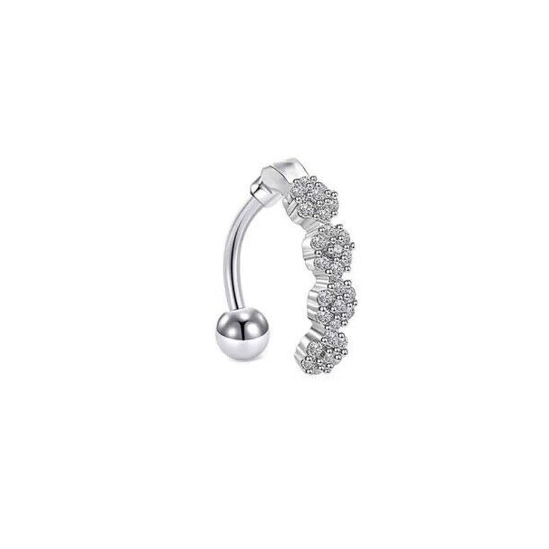 П physiological belly button piercing stainless steel with zircon, Aliexpress, ebay, Amazon