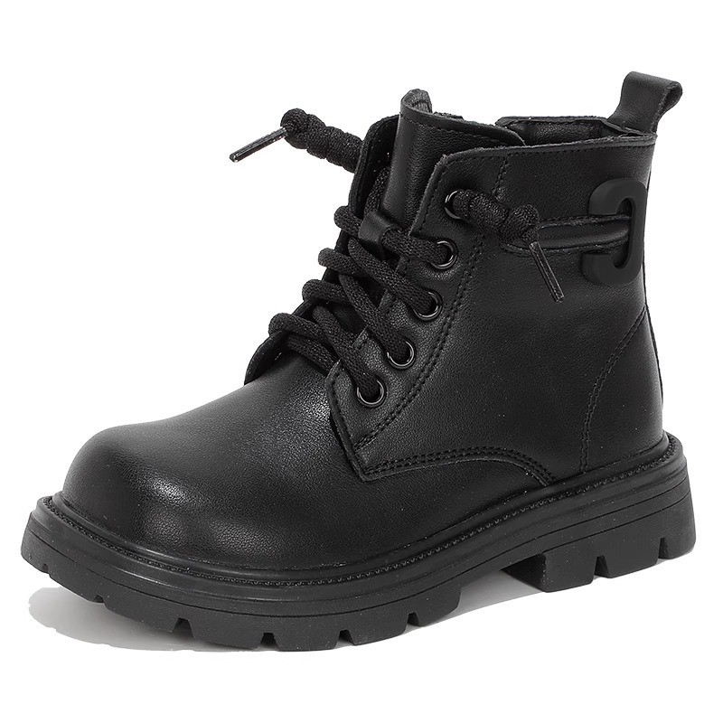 Children's Martin 2024 autumn and winter new boys' single Korean version versatile girls' leather boots_voghion.com