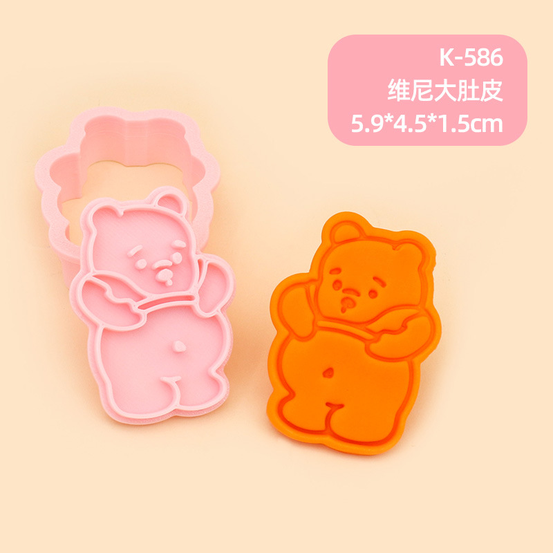 Molde para Galletas de Winnie the Pooh, Molde para Hornear de Fondant con Diseño 3D de Dibujos Animados, Molde para Decoración de Pasteles para Hacer en Casa