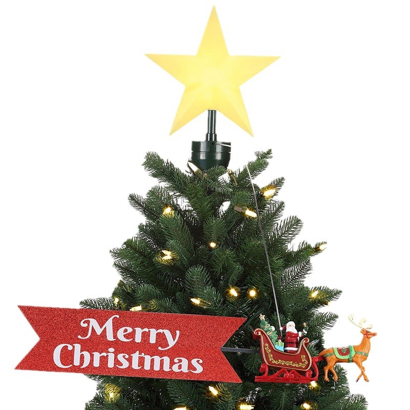 Amazon árbol de Navidad estrella brillante colgante decoración de decoración de cinco puntas disfraz de props de fotografía de Navidad