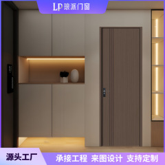 源工場製アルミ合金室内ドアセット 木目調シンプル寝室ドア 防音防湿塗装不要ドア