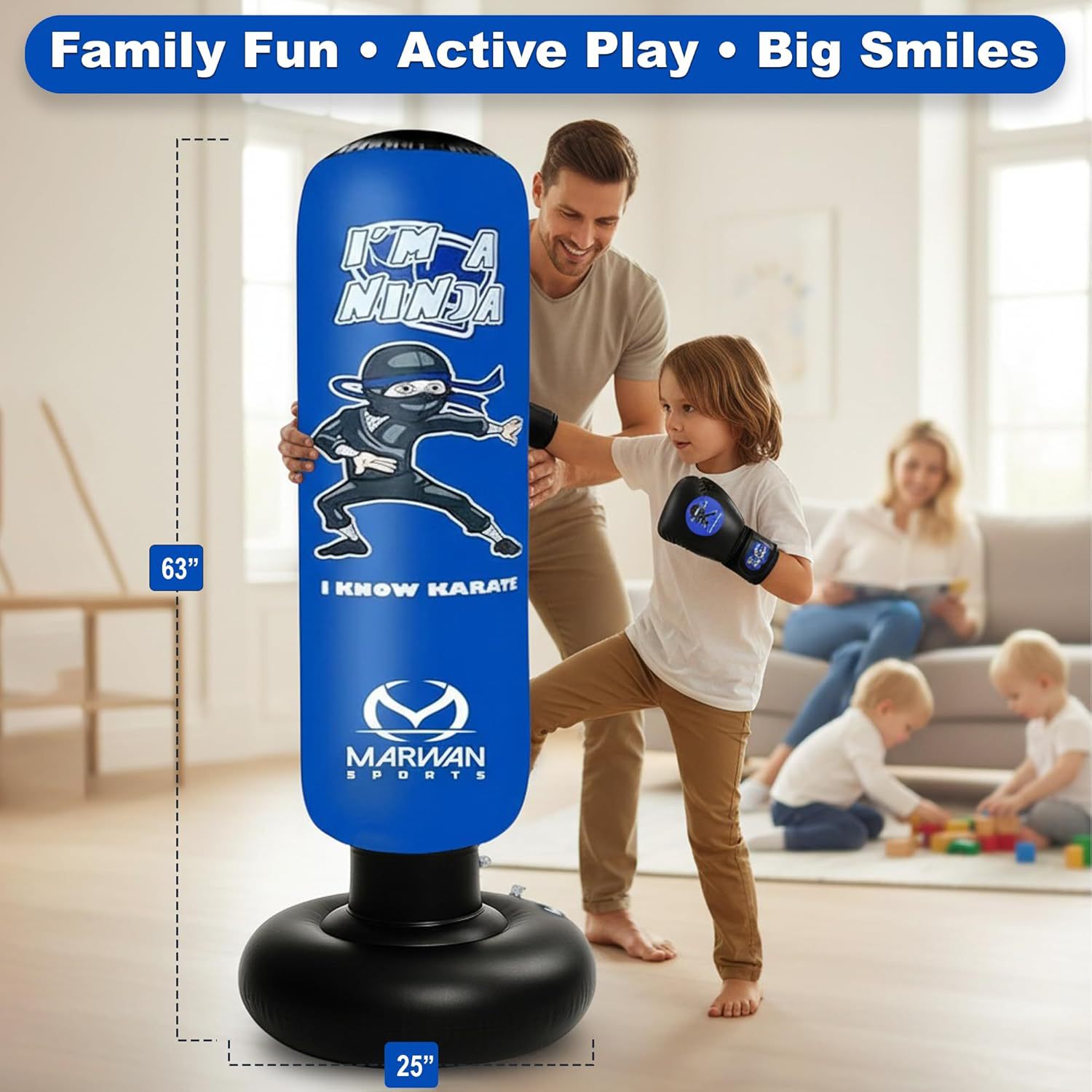 Cross-Border Pvc Inflatable Standing Boxing Dummy, Training Taekwondo Standing Water-Filled Children's Inflatable Boxing Dummy