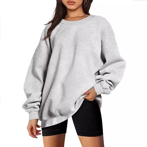 European and American foreign trade cross-border men's and women's Amazon best-selling round neck pullover loose casual lined sweatshirts for stock wholesale