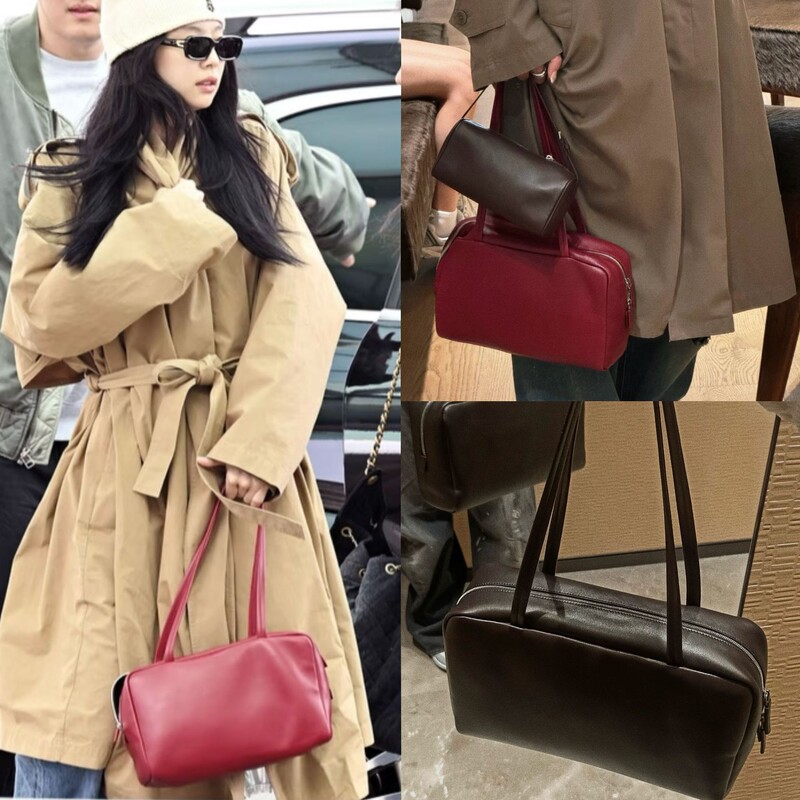 Jennie's Same Style Row New Astra Bowling Bag Sheepskin Shoulder Bag Commuter Handbag Underarm Bag Boston Jennie's Same Style Row New Astra Bowling Bag Sheepskin Shoulder Bag Commuter Handbag Underarm Bag Boston