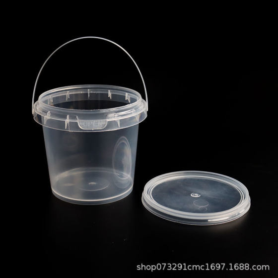 Household Transparent Storage Bucket with Lid Plastic Drum Freeze-dried Food Packaging Bucket Desktop Organizer Toy Storage PP Bucket