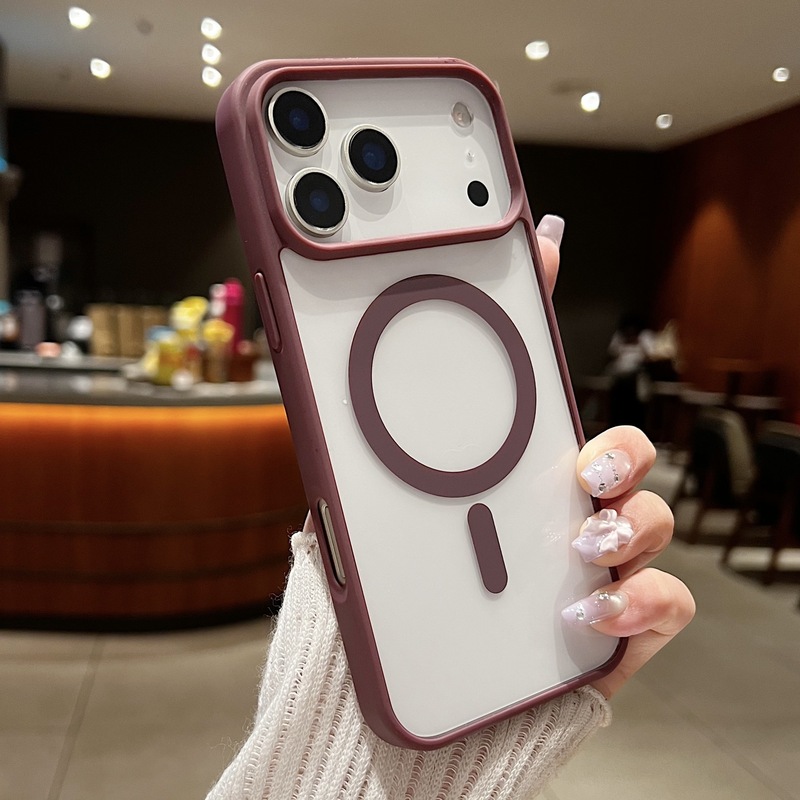 适用苹果17Airi马卡龙Phone17promax磁吸手机壳magsafe防摔大视窗|undefined