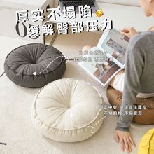 加厚布艺圆形坐垫懒人日式棉麻蒲团阳台飘窗榻榻米座垫地板坐墩子