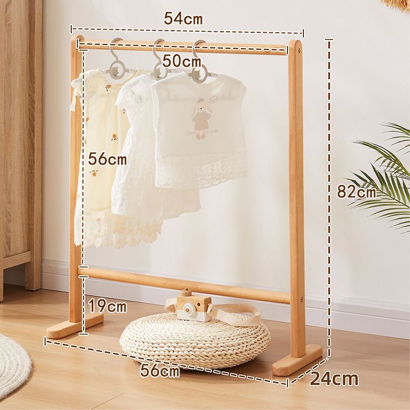 子供用床置き無垢材洋服ラック寝室コートラック家庭用垂直衣類収納ラックシンプルな衣類乾燥ラック