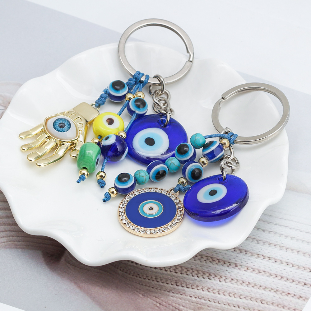 1 Piece Quantity Street Occasion glass Material Eye Pattern Novelty Eye Glass Unisex Bag Pendant Keychain