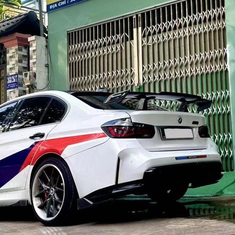 Factory car modification general-purpose tail non-perforated MP big tail fixed wing carbon pattern GT tail spoiler
