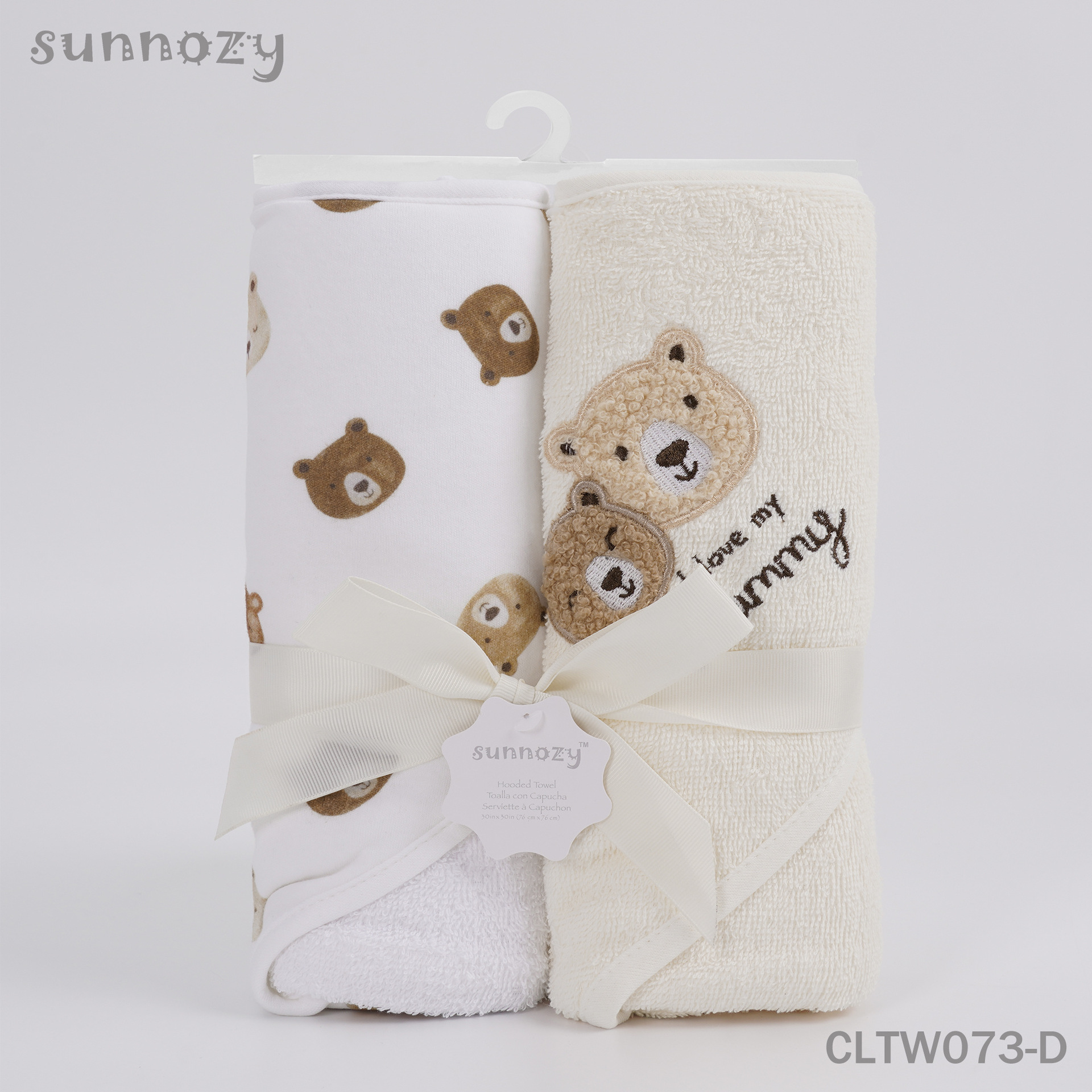 Toalla de Baño con Capucha de Algodón para Bebé 76x76 cm Set de 2 Absorbente para Baño image 11