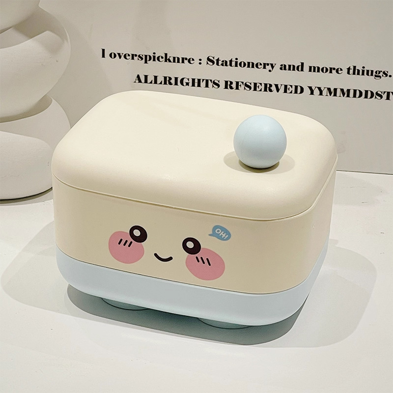 Caja de jabón encantadora caja de jabón de drenaje de doble capa de baño doméstico portátil dormitorio de estudiantes con caja de almacenamiento de jabón cubierta