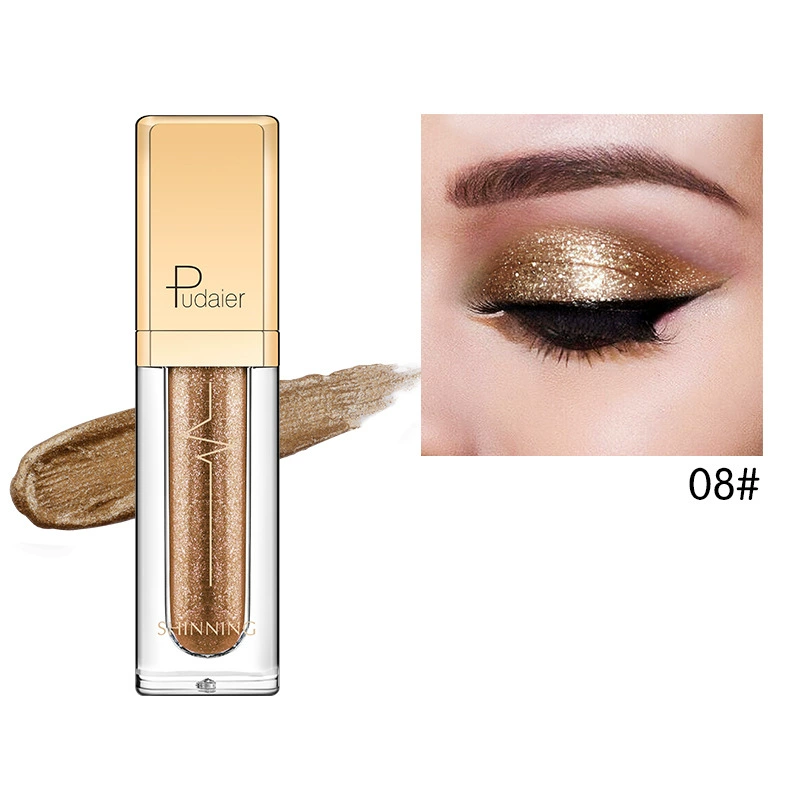 Палетка теней для век Pudaier 18-цвет Diamond Shine Liquid Glitter Powder - жемчужный блеск монохромная палитра