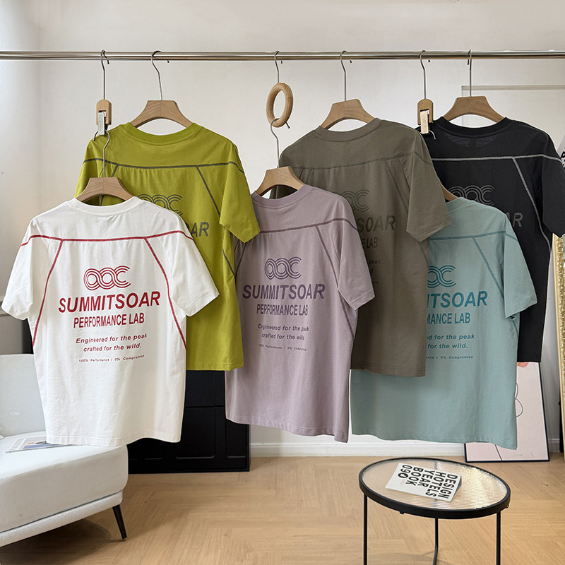Mountain-style multi-colored Suha line summer sports quick-dry breathable couple's unisex round-neck short-sleeve T-shirt 2699