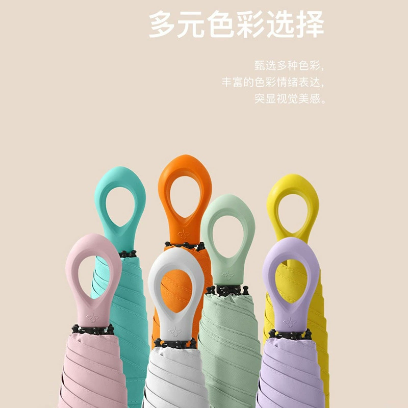 Handle, ultra light small handheld umbrella solar-powered, wide color palette, sun protection