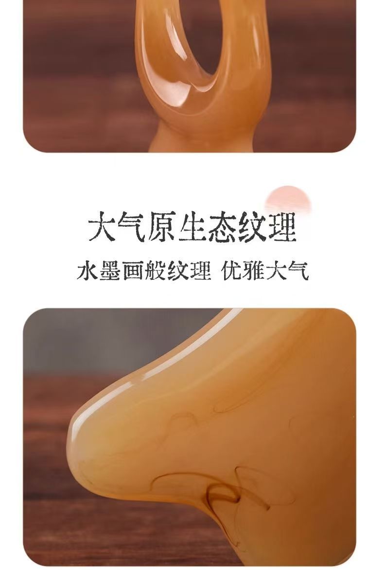 Frog Shaped Resin Massage Comb Manual Guasha Tool for Face Nose Bridge and Eye Area with Acupoint Design in use