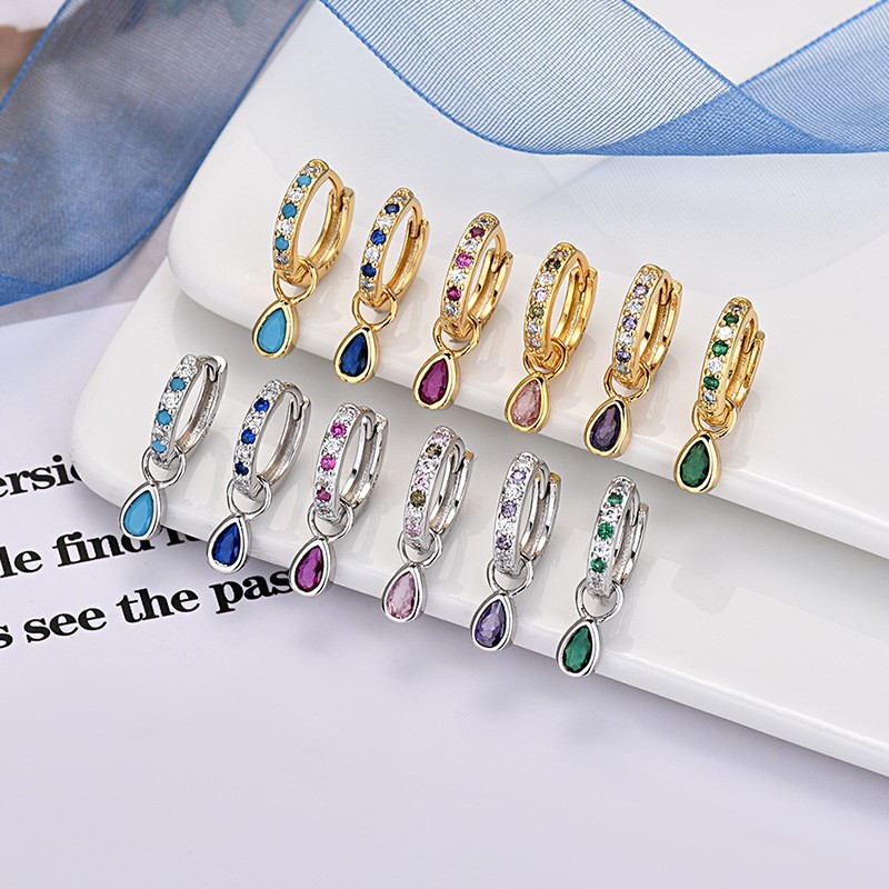 New Japanese and Korean style 925 silver needle exquisite fashion water drop zircon earrings, face-slimming creative tassel earrings, direct from the manufacturer