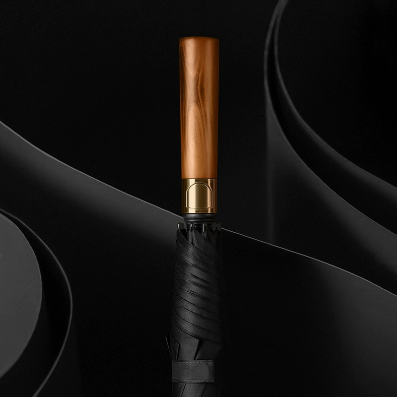 Высококачественный зонт для гольфа с длинной ручкой и надписью с деревянной ручкой мужской бизнес в стиле ретро ветрозащитный Подарочный рекламный Зонт с логотипом для печати