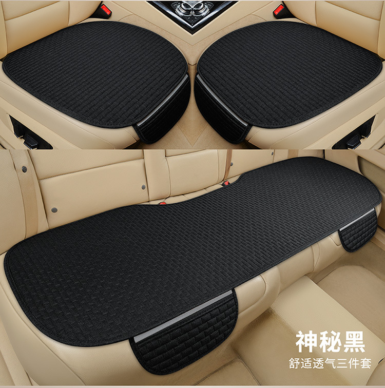 Five-Seat Half Cover | Universal Seat cushion, seat cover - black-small-three-piece-set