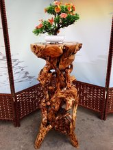 根雕艺术摆件花架杜鹃根创意花盘底座客厅摆件实木树根盆景架