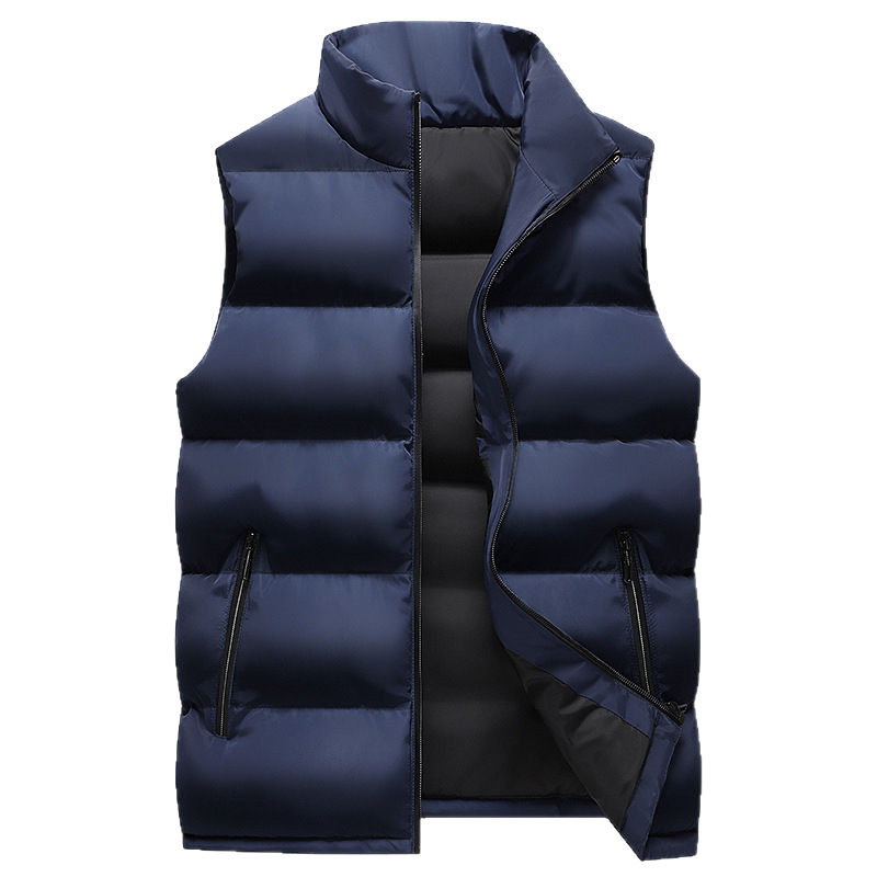 Chaleco Acolchado con Cuello Alto para Hombre Talla Grande de Algodón para Ocio