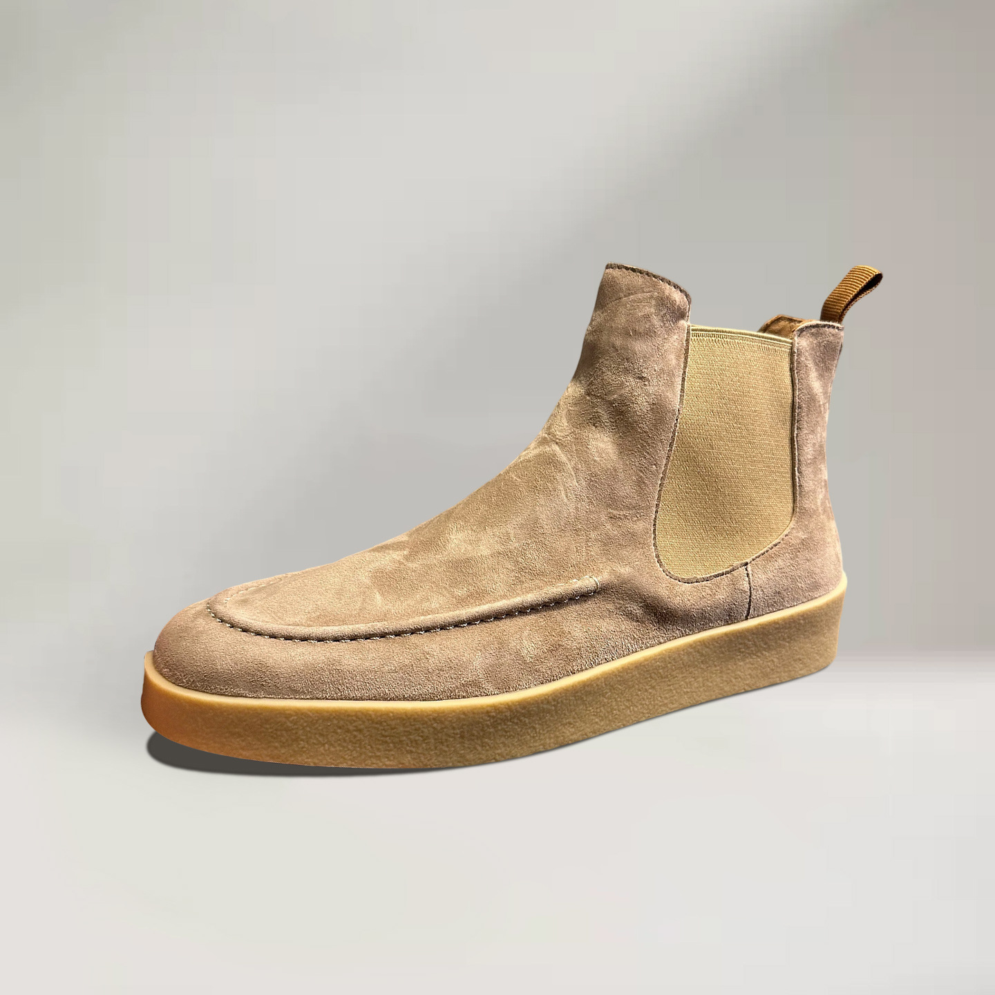 Qinhong Coolqi British Style Chelsea Boots for Men, Genuine Leather Suede, Casual, Breathable, Lightweight Martin Boots, Versatile Ankle Boots