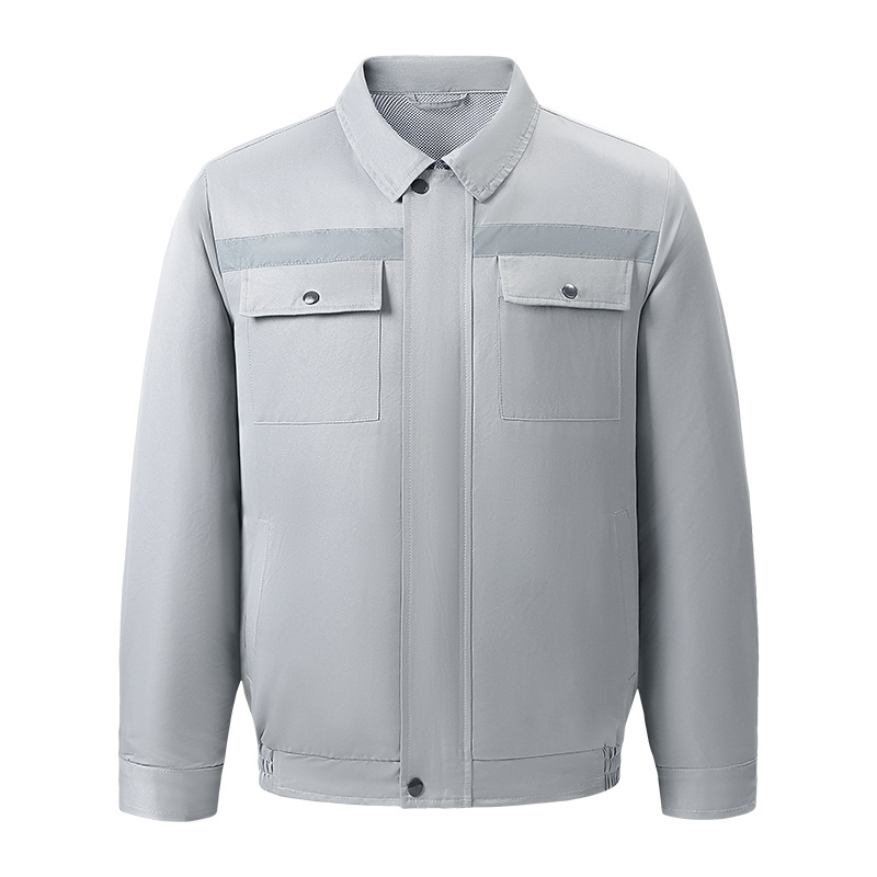 액세서리가없는 회색 긴 소매 의류