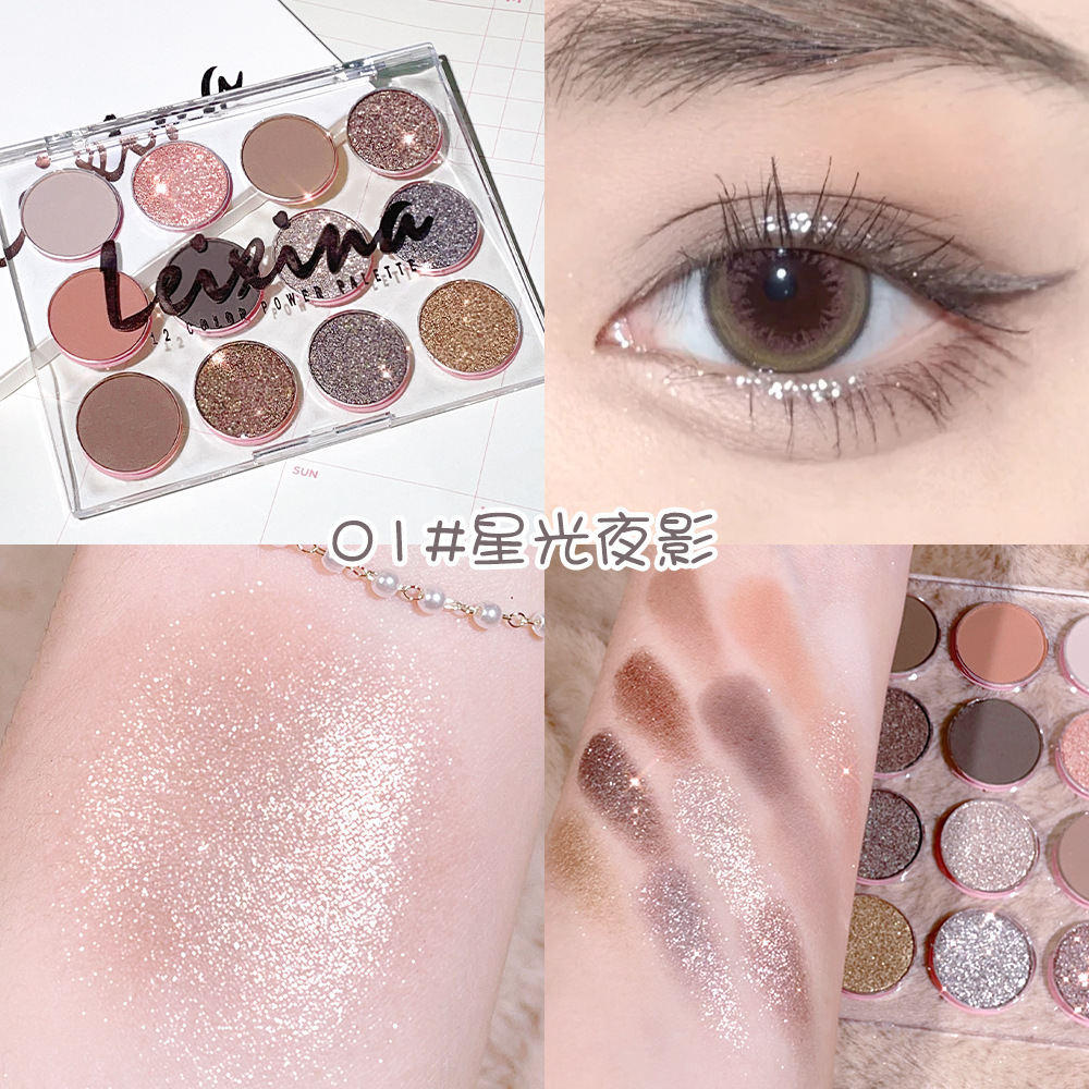 Placa de sombra de ojos de doce colores acrílico mate perlado fino flash tierra color mágico barato maquillaje polvo placa para estudiantes